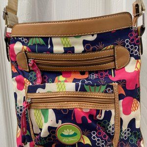 Lily Bloom Elephant Print Crossbody Bag